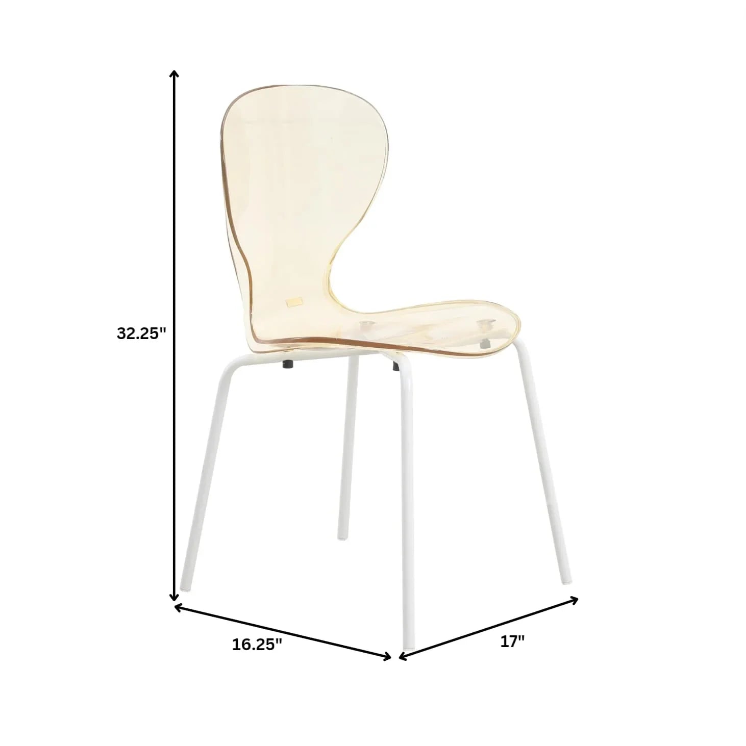 Oyster Modern Transparent Side Chair in White Base Set of 4 - Elax Furniture