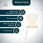 Oyster Modern Transparent Side Chart in White Base - Elax Furniture