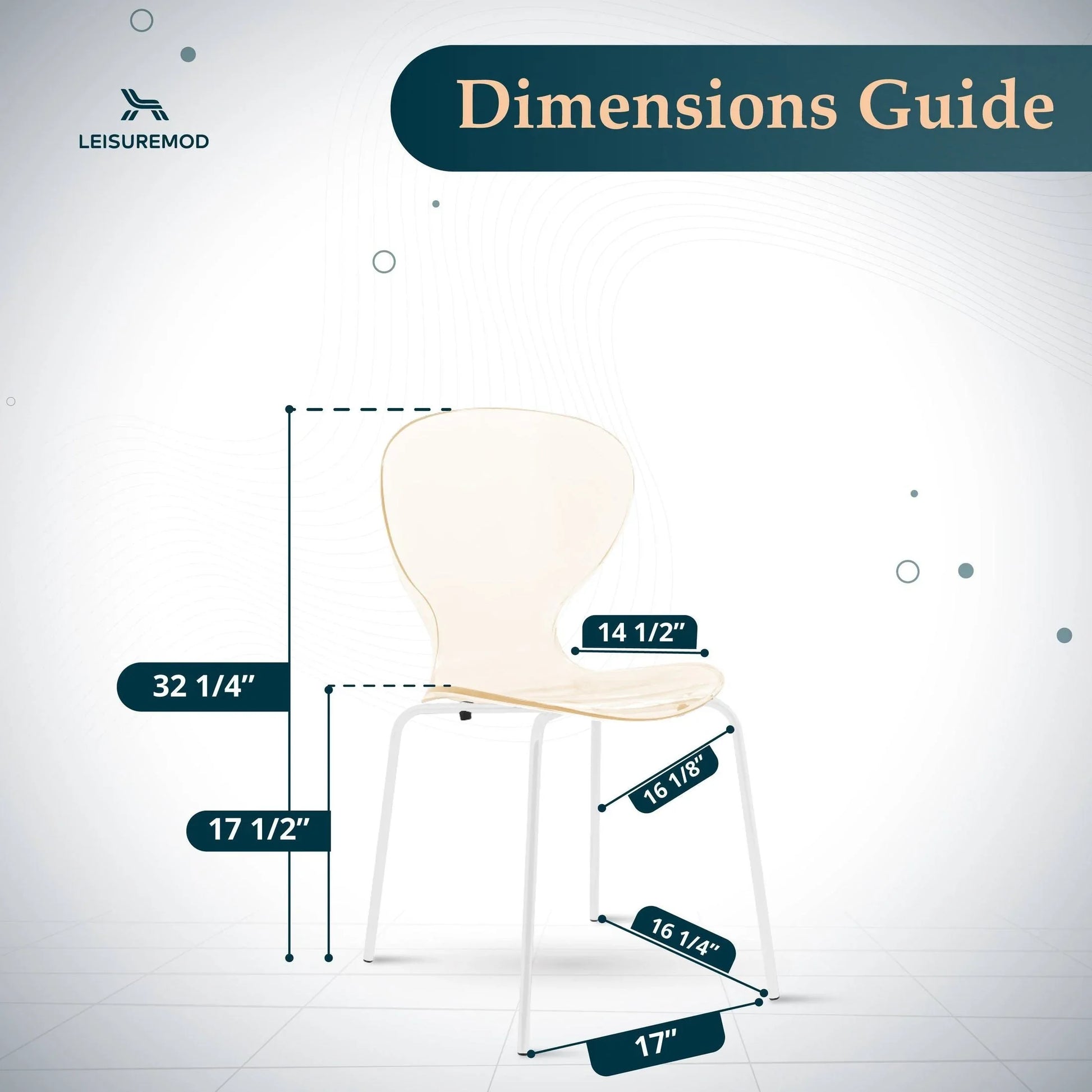 Oyster Modern Transparent Side Chair in White Base Set of 4 - Elax Furniture