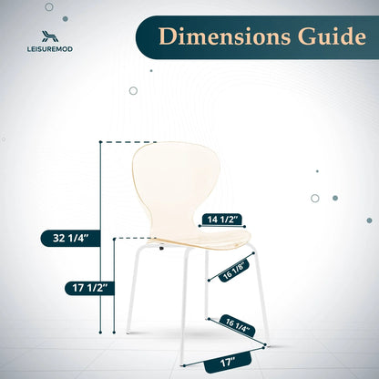 Oyster Modern Transparent Side Chair in White Base Set of 4 - Elax Furniture