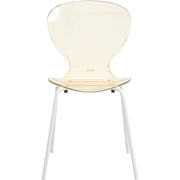 Oyster Modern Transparent Side Chart in White Base - Elax Furniture