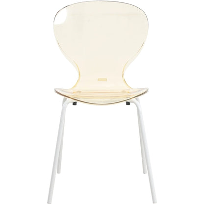 Oyster Modern Transparent Side Chair in White Base Set of 2 - Elax Furniture