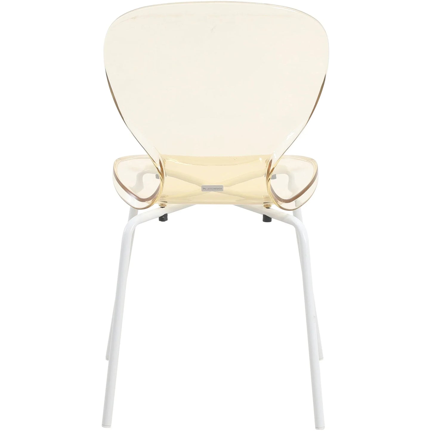 Oyster Modern Transparent Side Chart in White Base - Elax Furniture