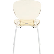 Oyster Modern Transparent Side Chart in White Base - Elax Furniture