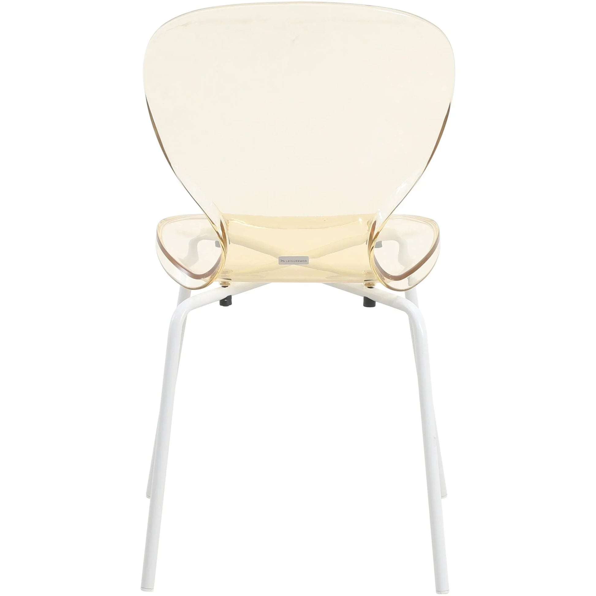 Oyster Modern Transparent Side Chart in White Base - Elax Furniture