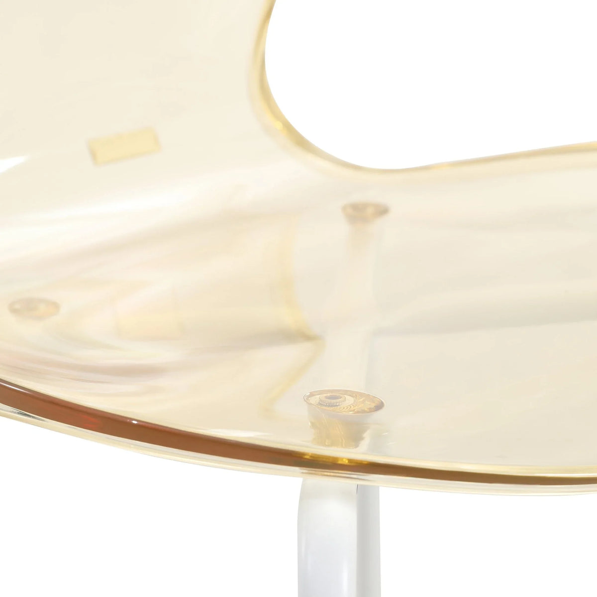 Oyster Modern Transparent Side Chart in White Base - Elax Furniture