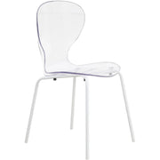 Oyster Modern Transparent Side Chart in White Base - Elax Furniture