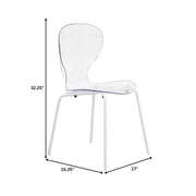 Oyster Modern Transparent Side Chart in White Base - Elax Furniture