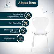 Oyster Modern Transparent Side Chart in White Base - Elax Furniture