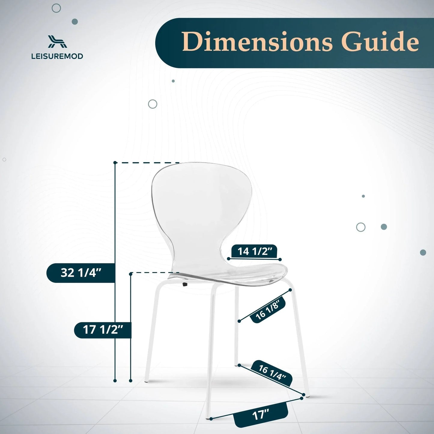 Oyster Modern Transparent Side Chair in White Base Set of 2 - Elax Furniture