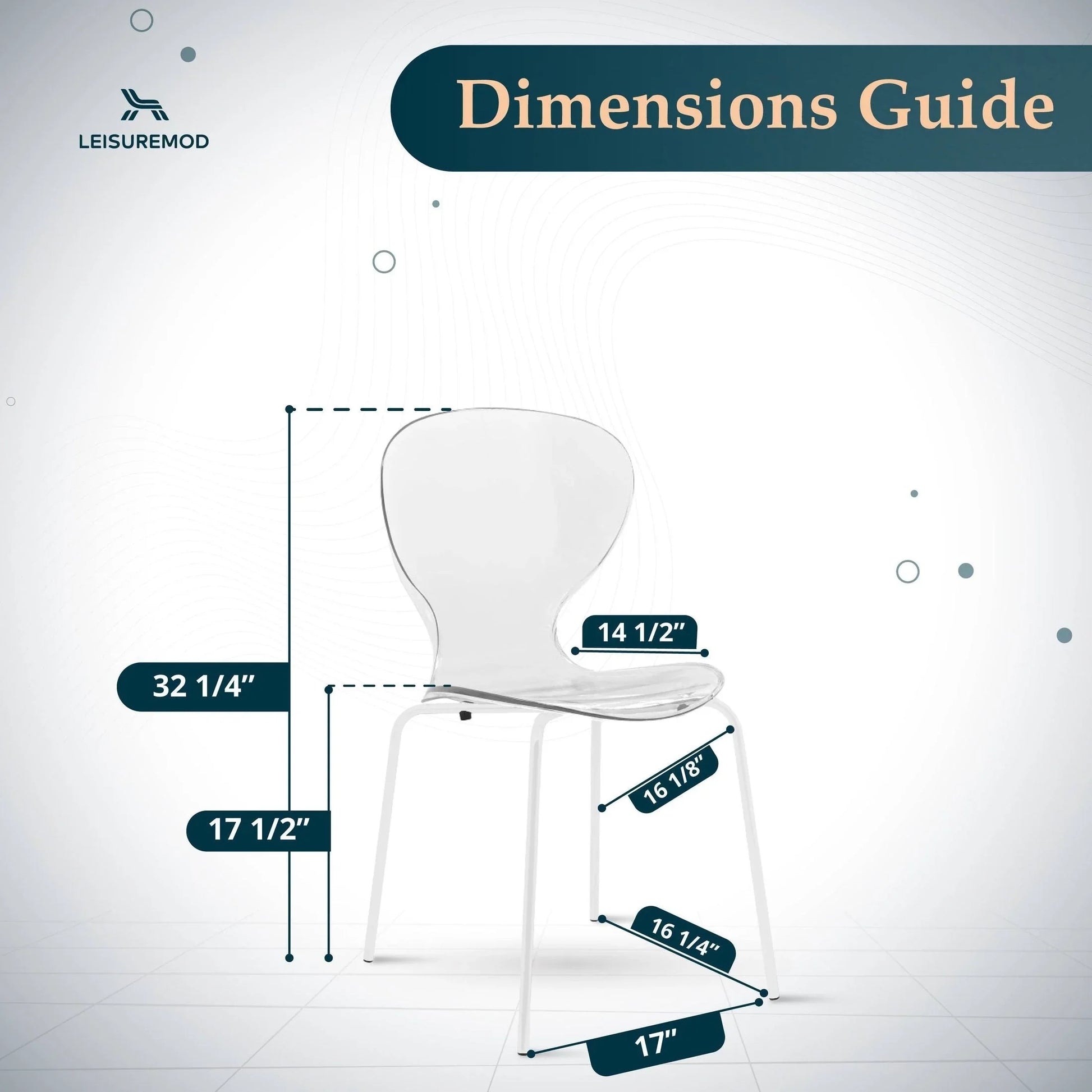 Oyster Modern Transparent Side Chair in White Base Set of 2 - Elax Furniture