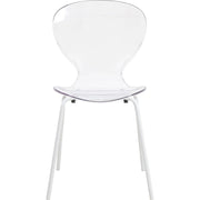 Oyster Modern Transparent Side Chart in White Base - Elax Furniture