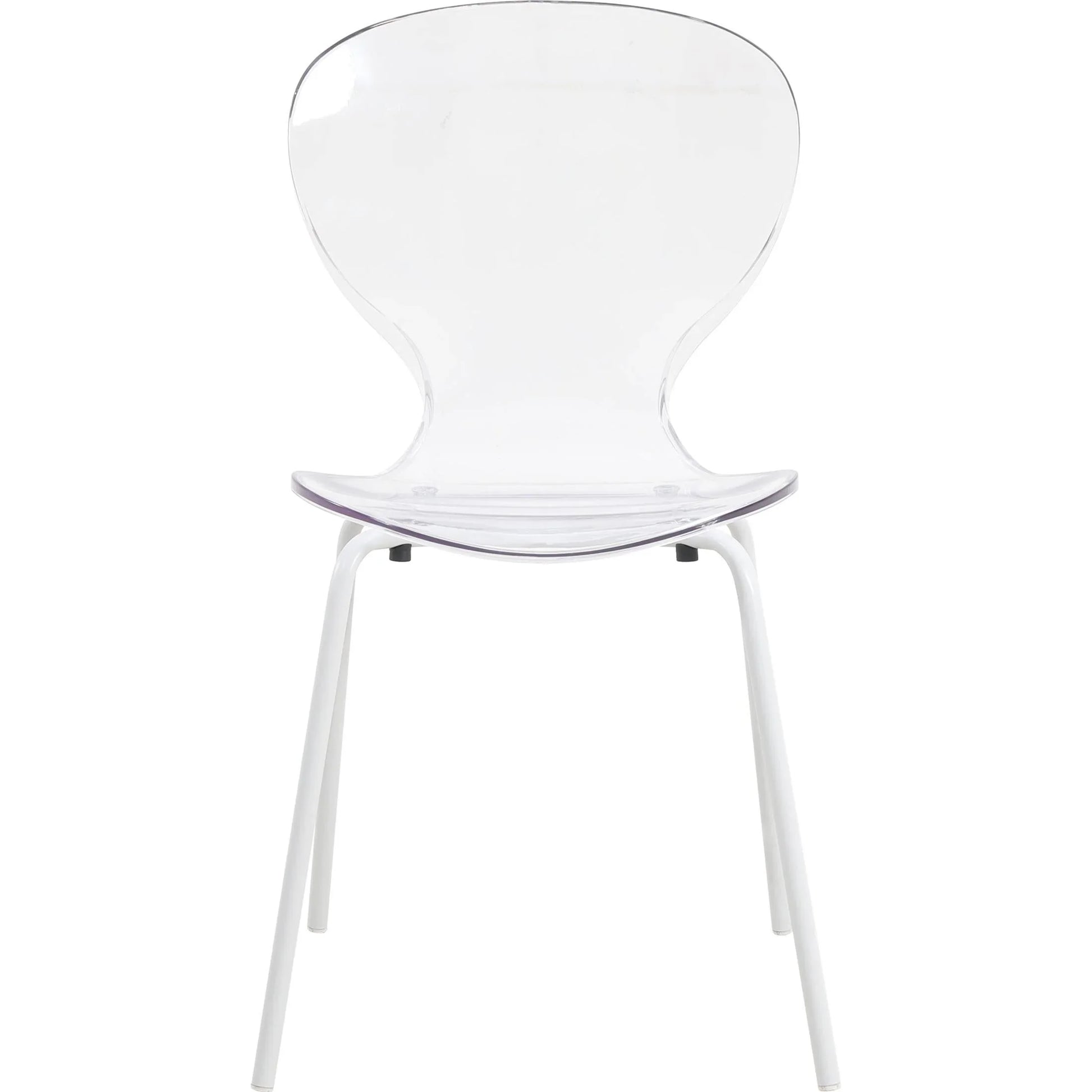 Oyster Modern Transparent Side Chair in White Base Set of 2 - Elax Furniture