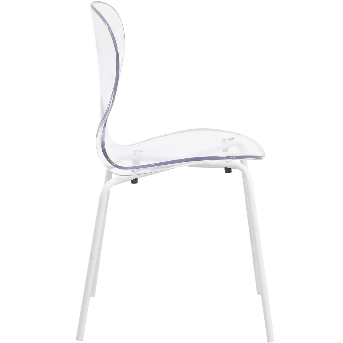Oyster Modern Transparent Side Chart in White Base - Elax Furniture
