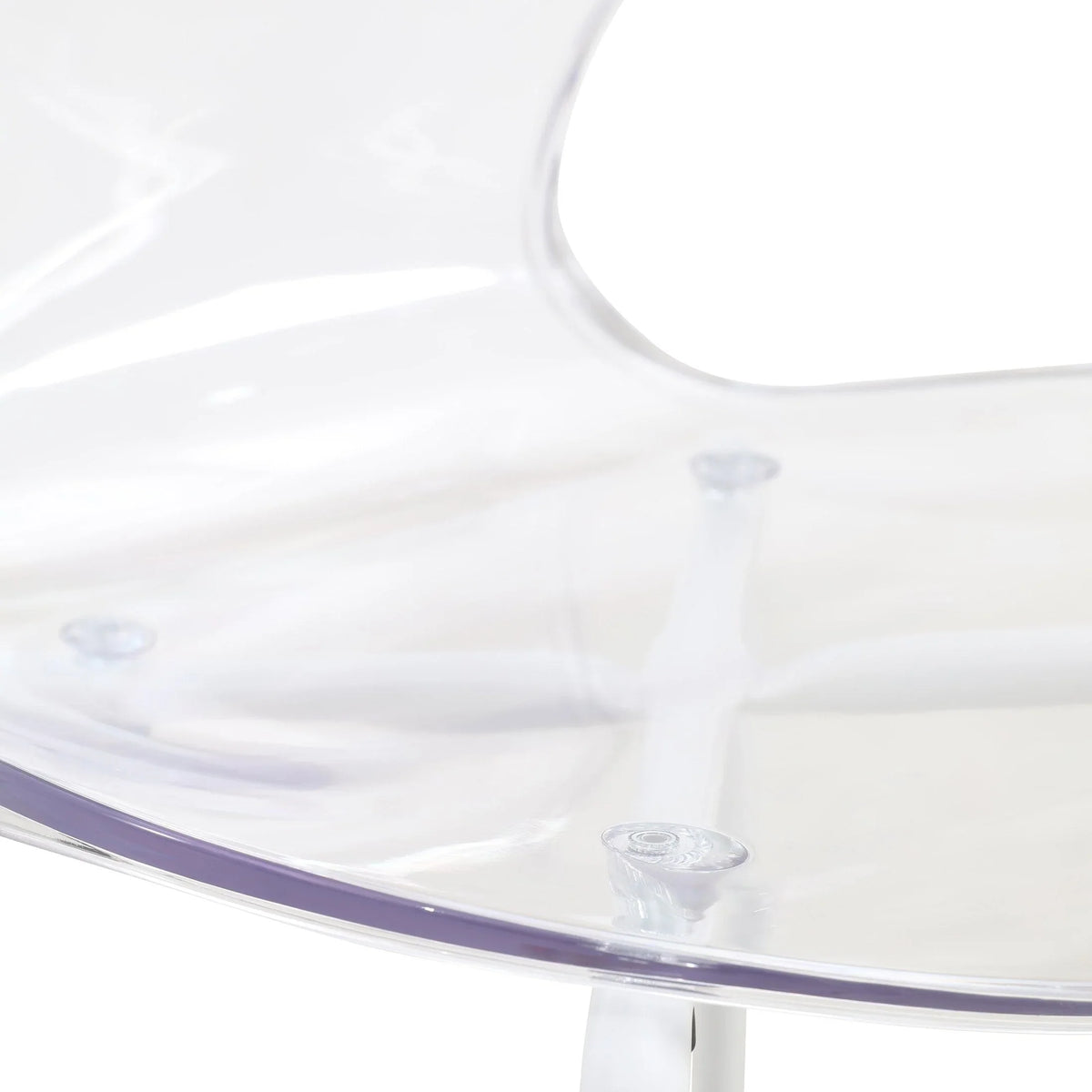 Oyster Modern Transparent Side Chart in White Base - Elax Furniture