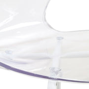 Oyster Modern Transparent Side Chart in White Base - Elax Furniture