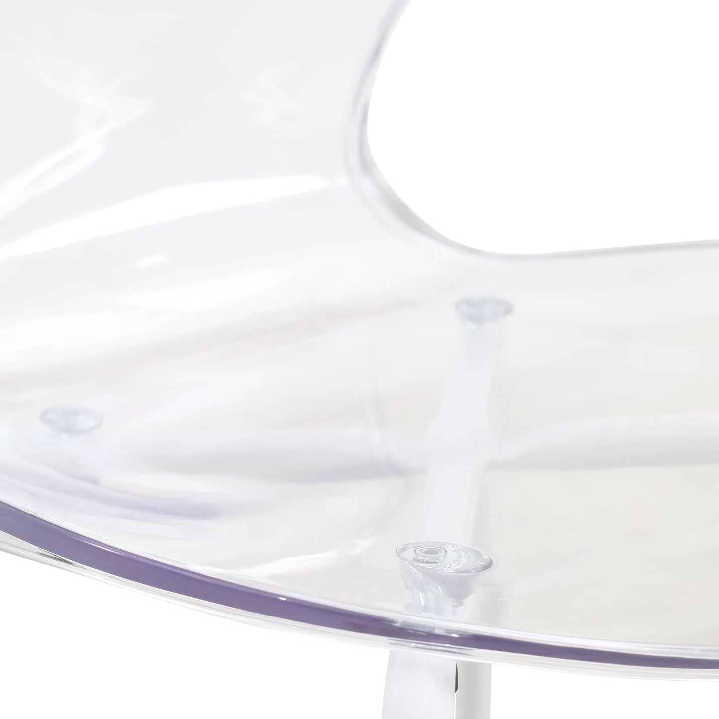 Oyster Modern Transparent Side Chair in White Base Set of 4 - Elax Furniture