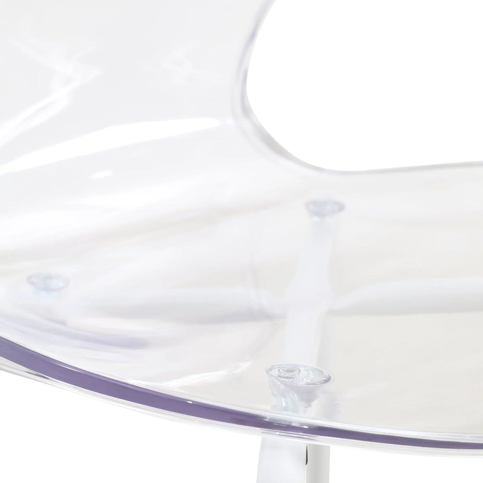 Oyster Modern Transparent Side Chair in White Base Set of 4 - Elax Furniture