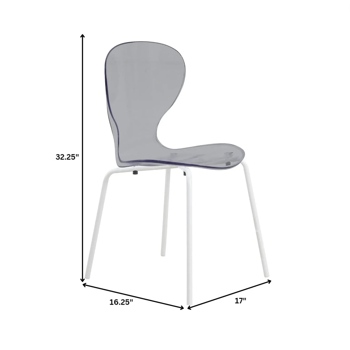 Oyster Modern Transparent Side Chart in White Base - Elax Furniture