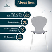 Oyster Modern Transparent Side Chart in White Base - Elax Furniture