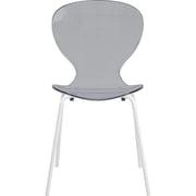 Oyster Modern Transparent Side Chart in White Base - Elax Furniture