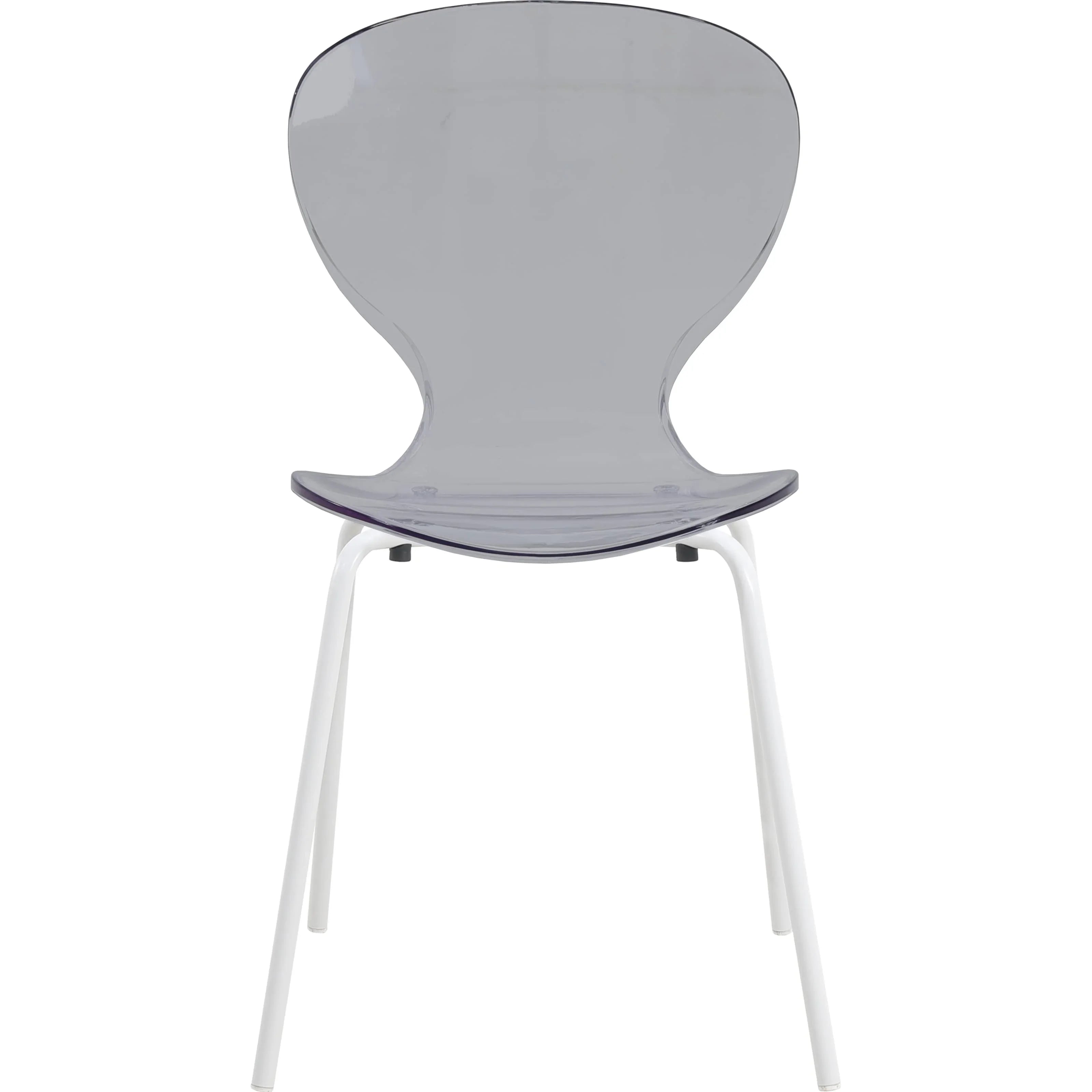 Oyster Modern Transparent Side Chart in White Base - Elax Furniture
