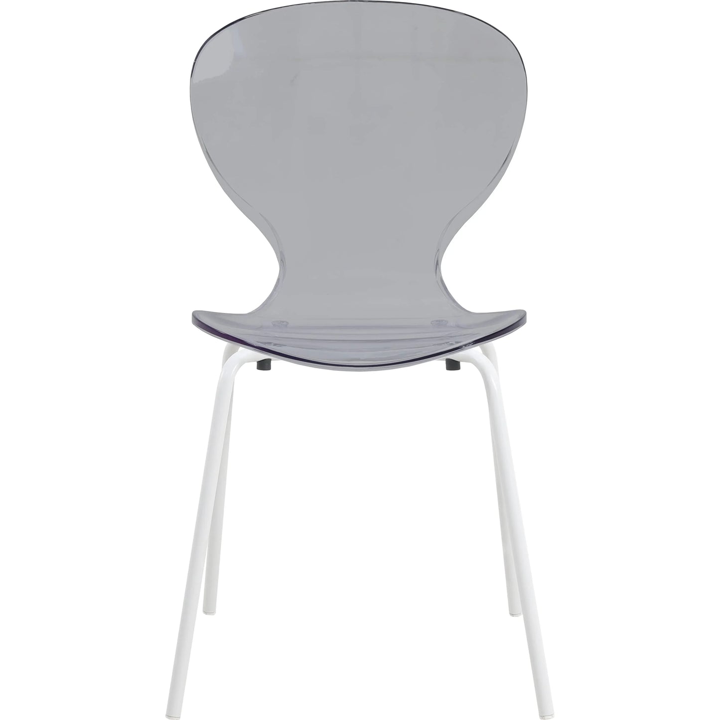 Oyster Modern Transparent Side Chair in White Base Set of 4 - Elax Furniture