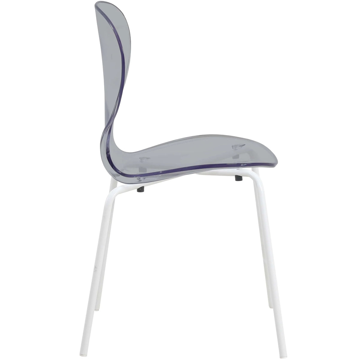 Oyster Modern Transparent Side Chart in White Base - Elax Furniture
