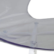 Oyster Modern Transparent Side Chart in White Base - Elax Furniture