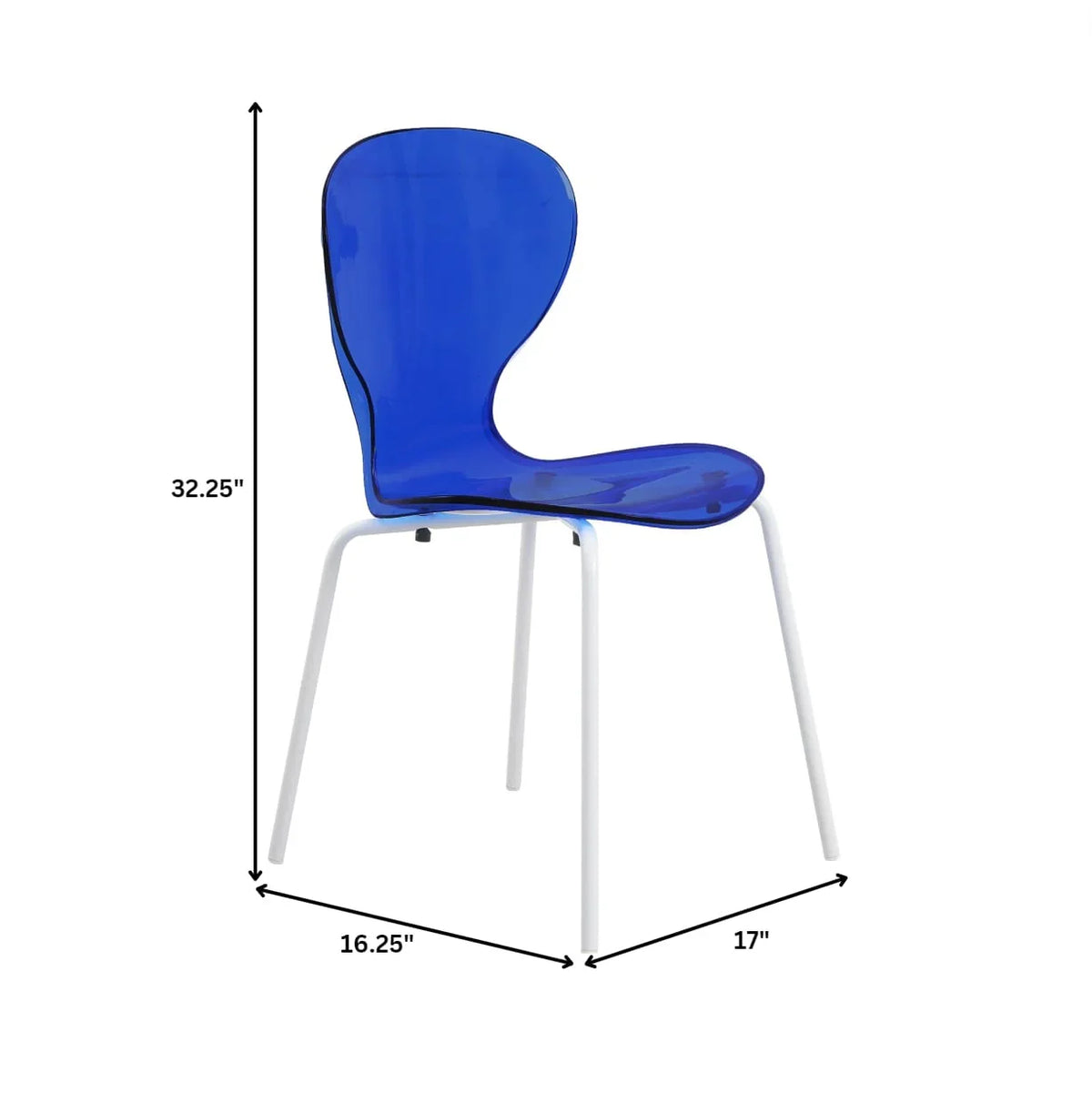 Oyster Modern Transparent Side Chart in White Base - Elax Furniture