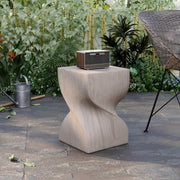 Onyx Square Side Table in Fiberstone Assembled Accent End Table Cream Side Table LeisureMod