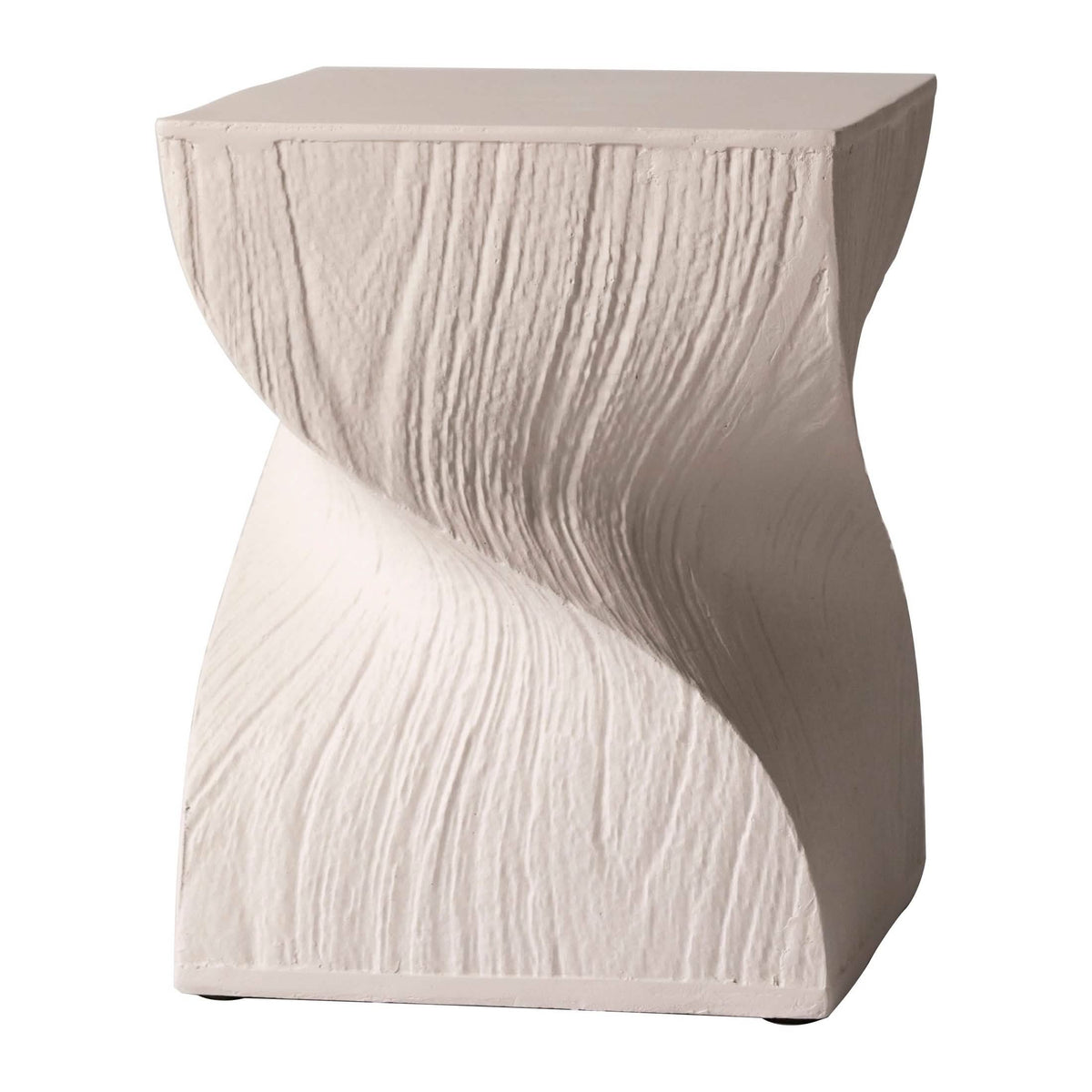 Onyx Square Side Table in Fiberstone Assembled Accent End Table Cream Side Table LeisureMod