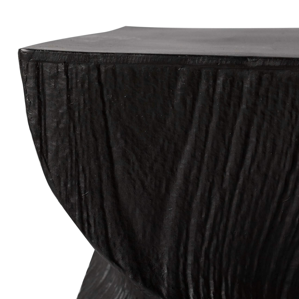 Onyx Square Side Table in Fiberstone Assembled Accent End Table Black Side Table LeisureMod