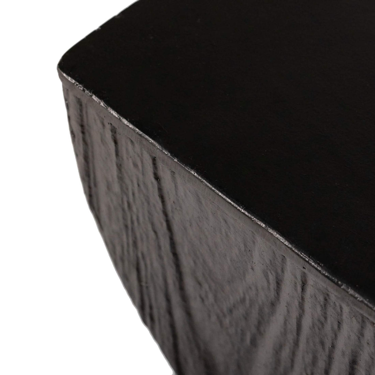 Onyx Square Side Table in Fiberstone Assembled Accent End Table Black Side Table LeisureMod