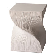 Onyx Square Side Table in Fiberstone Assembled Accent End Table Cream Side Table LeisureMod