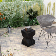 Onyx Square Side Table in Fiberstone Assembled Accent End Table Black Side Table LeisureMod