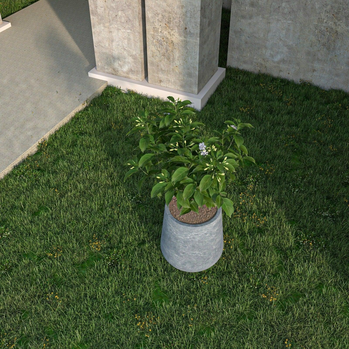 Orchid Modern Tapered Round Planter Pot in Fiberstone and Clay Weather Resistant Design - Elax Furniture