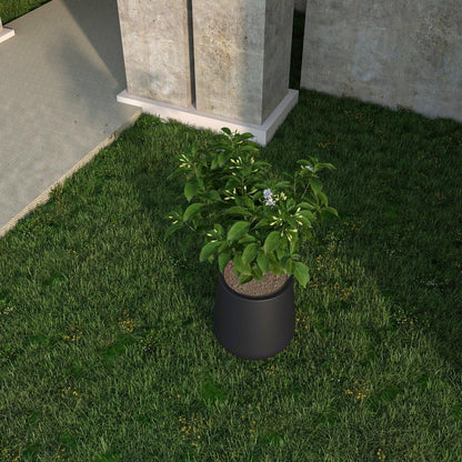 Orchid Modern Tapered Round Planter Pot in Fiberstone and Clay Weather Resistant Design - Elax Furniture