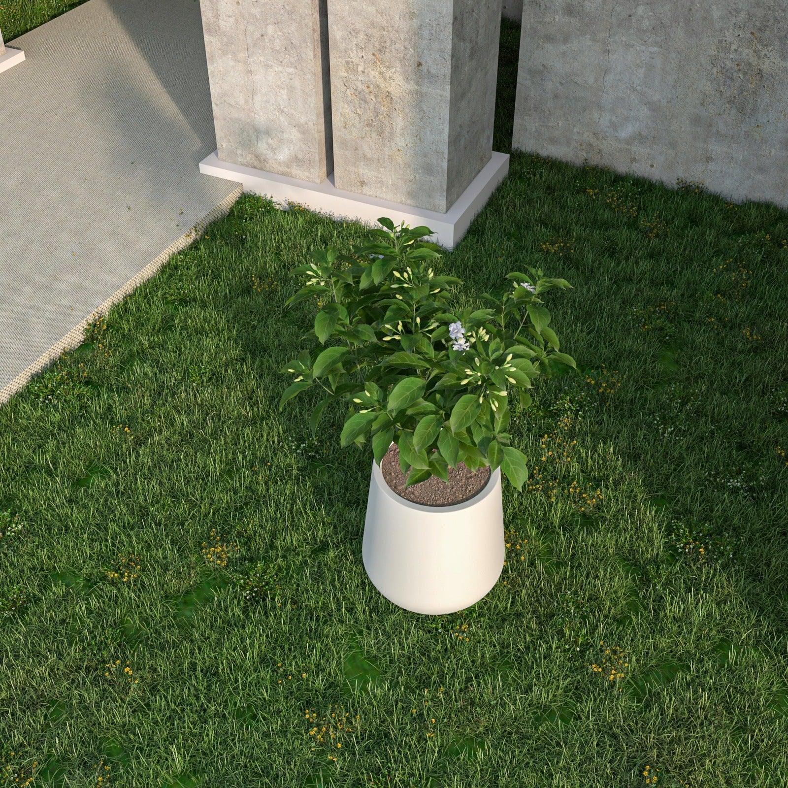 Orchid Modern Tapered Round Planter Pot in Fiberstone and Clay Weather Resistant Design - Elax Furniture