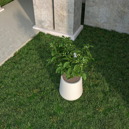 Orchid Modern Tapered Round Planter Pot in Fiberstone and Clay Weather Resistant Design - Elax Furniture