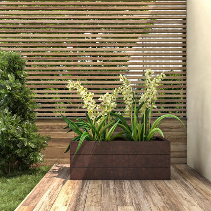 Oasis Rectangular Fiberstone and Clay Planter for Indoor and Outdoor with Drainage Holes - Elax Furniture