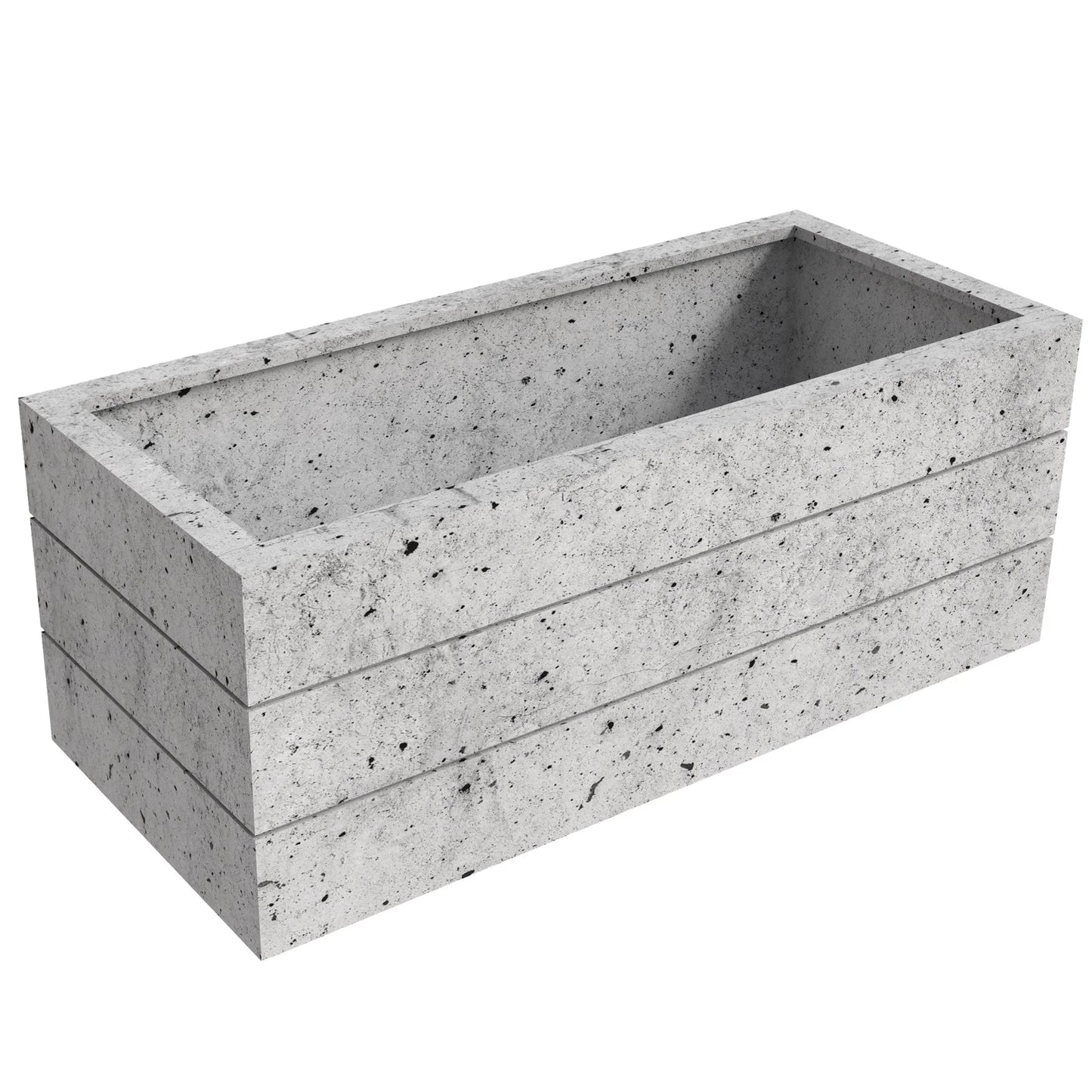Oasis Rectangular Fiberstone and Clay Planter for Indoor and Outdoor with Drainage Holes - Elax Furniture