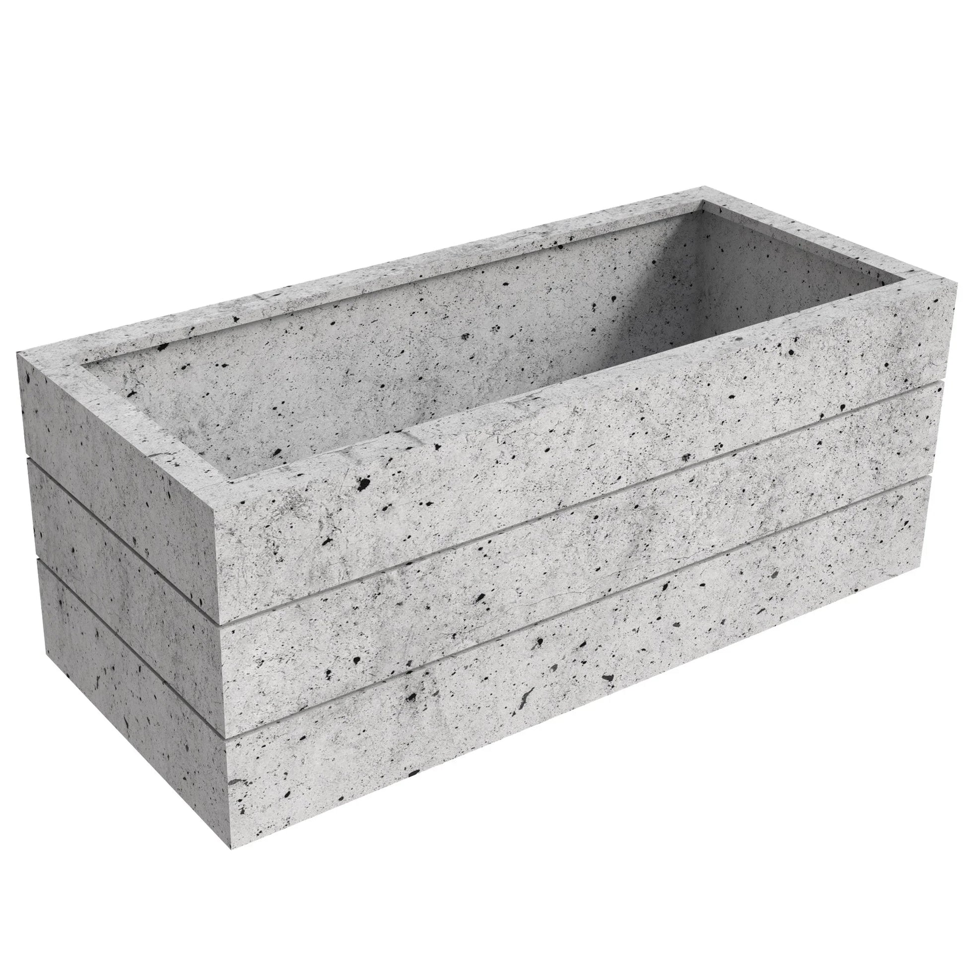 Oasis Rectangular Fiberstone and Clay Planter for Indoor and Outdoor with Drainage Holes - Elax Furniture