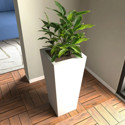 Orna Fiberstone and MgO Clay Weather-Resistant Tapered Square Planter for Home and Garden - Elax Furniture