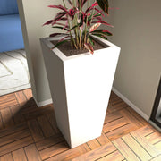 Orna Fiberstone and MgO Clay Weather-Resistant Tapered Square Planter for Home and Garden - Elax Furniture