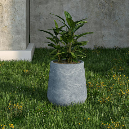 Orchid Modern Tapered Round Planter Pot in Fiberstone and Clay Weather Resistant Design - Elax Furniture