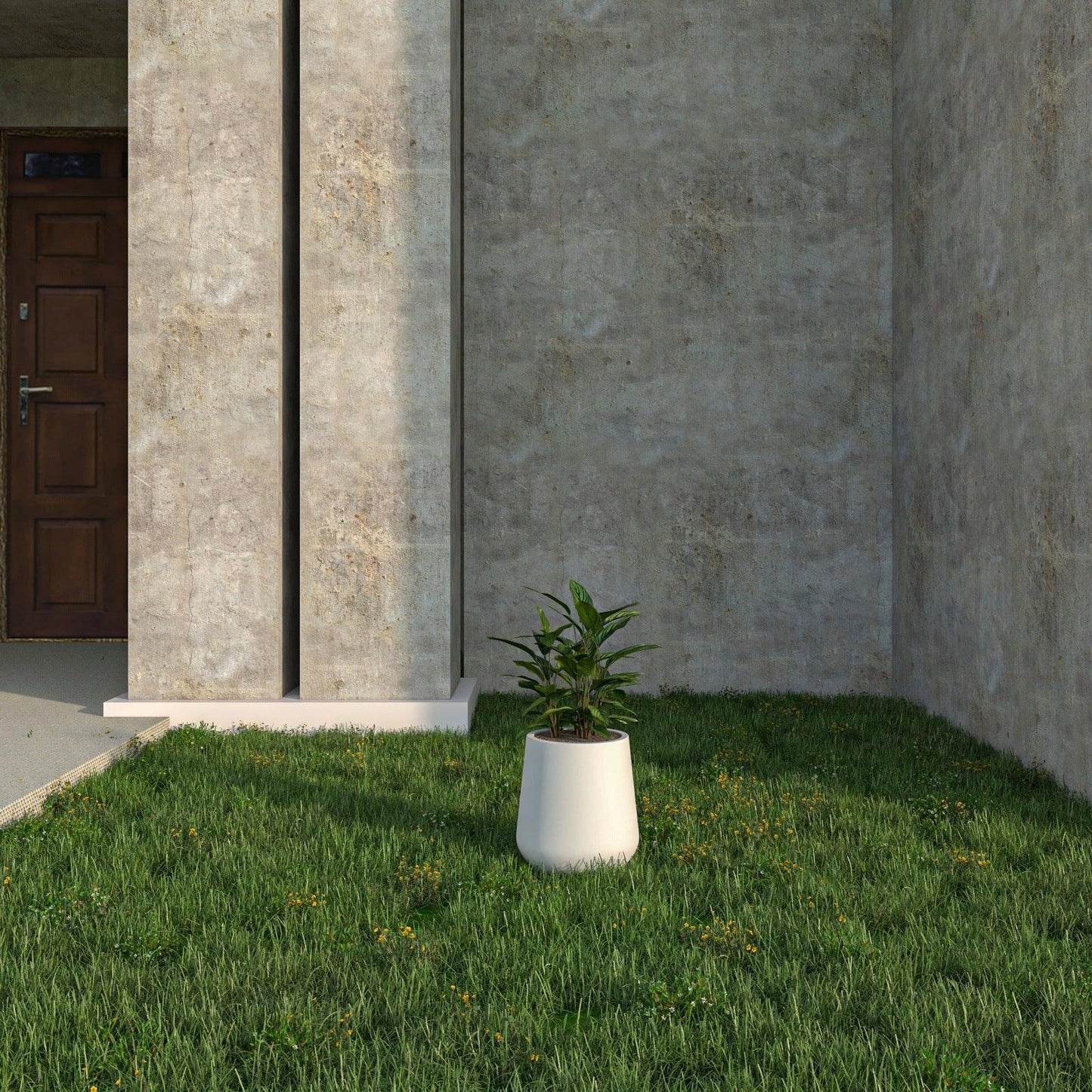 Orchid Modern Tapered Round Planter Pot in Fiberstone and Clay Weather Resistant Design - Elax Furniture