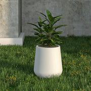 Orchid Modern Tapered Round Planter Pot in Fiberstone and Clay Weather Resistant Design - Elax Furniture