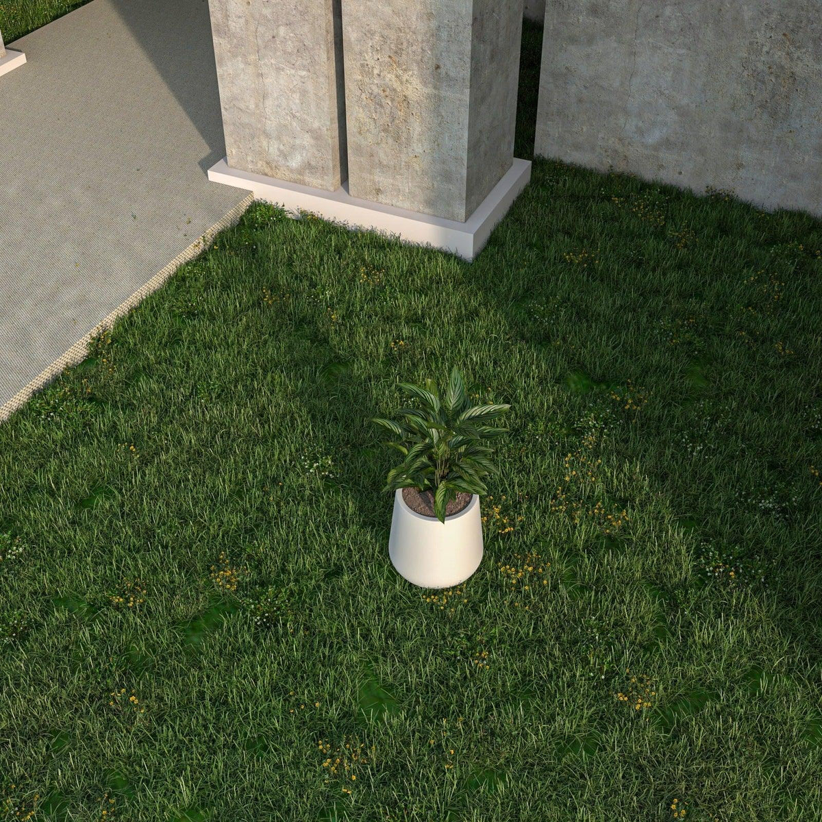Orchid Modern Tapered Round Planter Pot in Fiberstone and Clay Weather Resistant Design - Elax Furniture