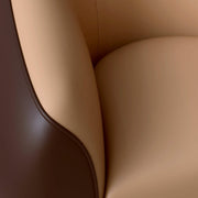 Opula Single-Seater Leather Sofa Accent Armchair with Stainless Steel Legs Brown Sofa Leisuremod